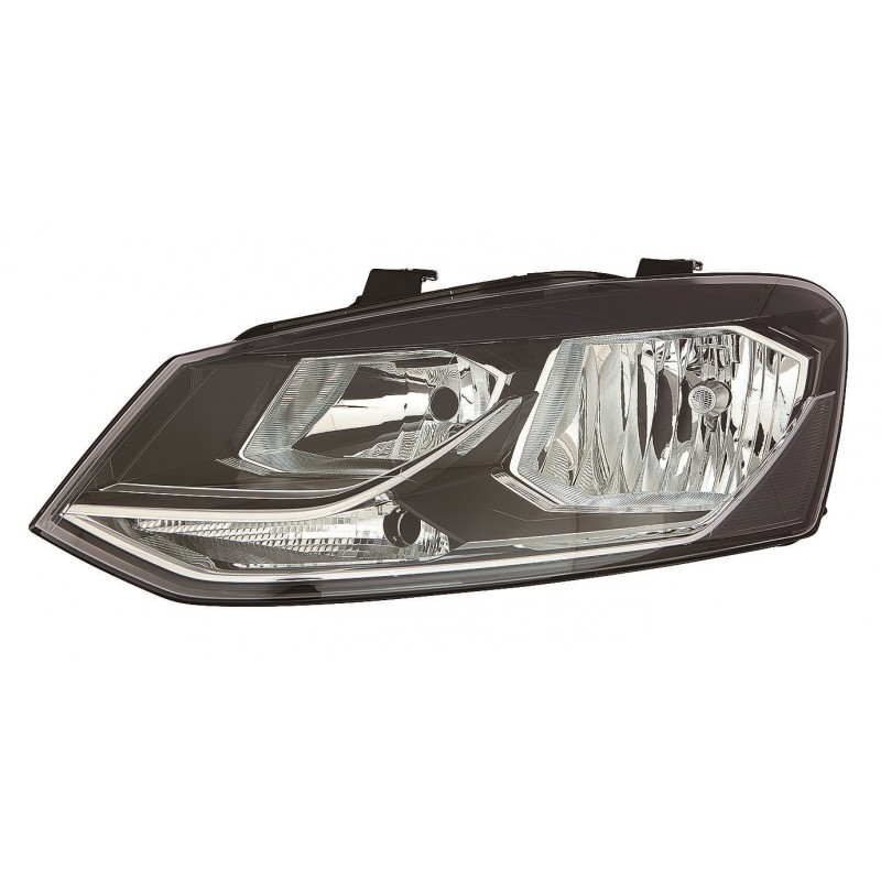VW POLO 14-* FAROL ESQUERDO ELÉCTRICO COM MOTOR INTERIOR NEGRO (H7/H7)