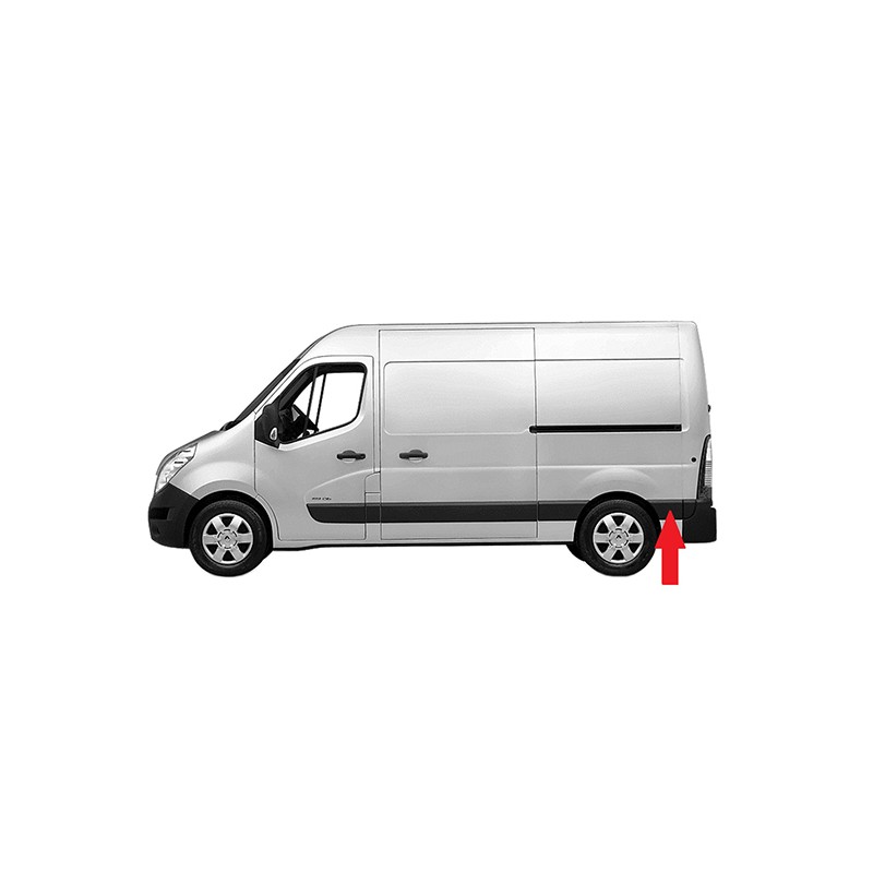 RENAULT MASTER III/MOV 2010.02-* FRISO PAINEL LATERAL ESQUERDO TRÁS SEM FURO PISCA (PEQUENA/MEDIA)